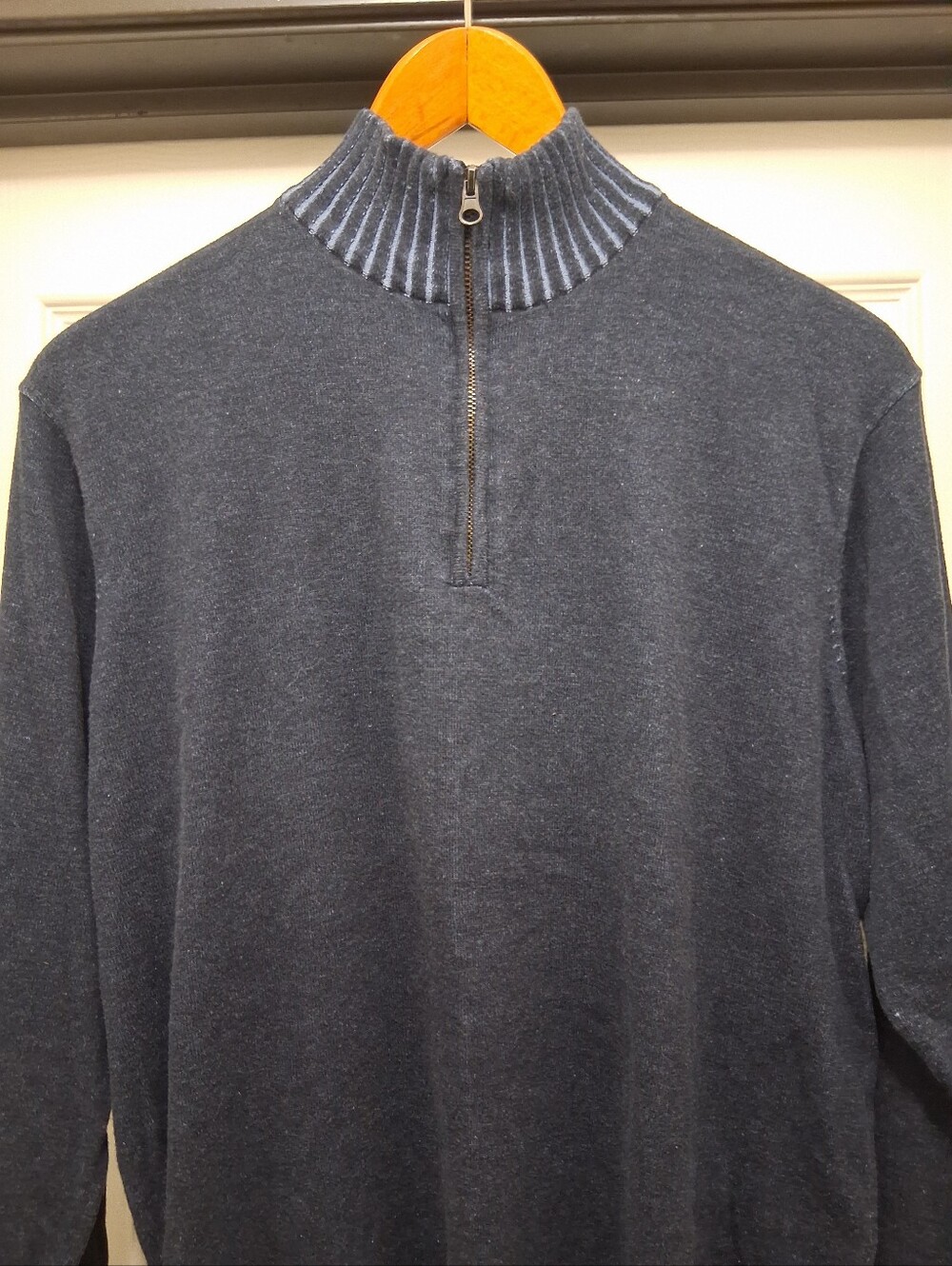 Joseph Abboud Quarter Zip Mock Neck Sweater Gray Men’s Large